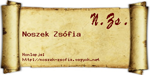 Noszek Zsófia névjegykártya